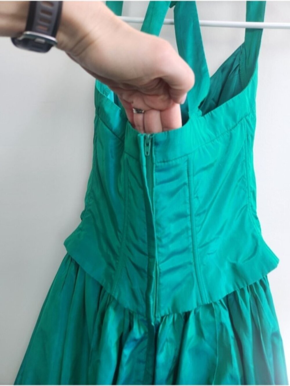 VTG Gunne &Sax Jessica McClintock Basque Waist Grad Dress Size 5/6 Fit Small 80s - Picture 8 of 16